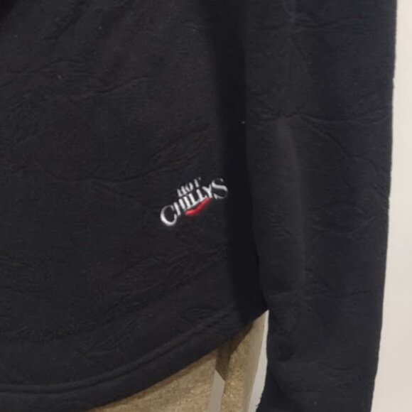 HOT CHILLYS SALSA BLACK HOODIE FUZZY LINING EMBROIDERED TEXTURED FLEECE  LARGE - Picture 5 of 16